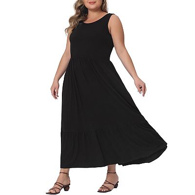 knee length dresses for ladies Loose Umbrella Skirt Sleeveless Maxi Dress main image 1