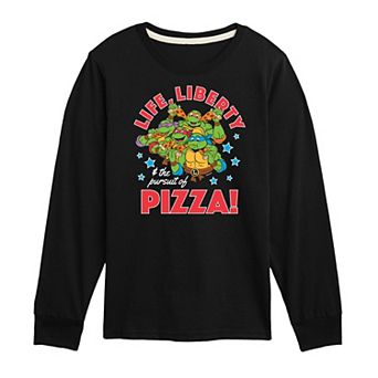 Boys 8-20 Teenage Mutant Ninja Turtles Life Liberty Pursuit Of Pizza Long Sleeve Graphic Tee
