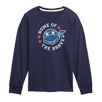 Boys 8-20 Teenage Mutant Ninja Turtles Born Raised USA Long Sleeve Graphic Tee