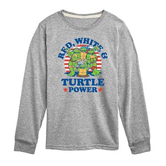 Boys 8-20 Teenage Mutant Ninja Turtles Red White Turtle Power Long Sleeve Graphic Tee