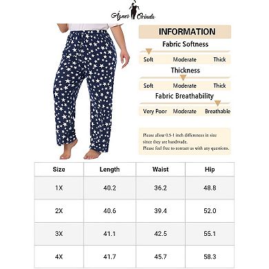 Plus Size Pajama Pant For Women Comfy Star Print Nightwear With Pocket Lounge Pants