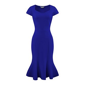 Women's Vintage Dresses Cap Sleeve Sweetheart Neck Fishtail Dress