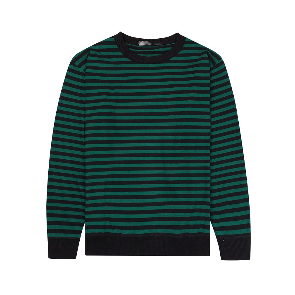 Men's Full Size Striped Pattern Round Neck Sweater Plus Size