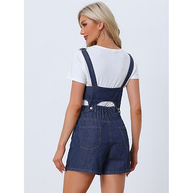 Women's Casual Sleeveless Detachable 2 Piece Set Short Jeans Jumpsuits Denim Romper