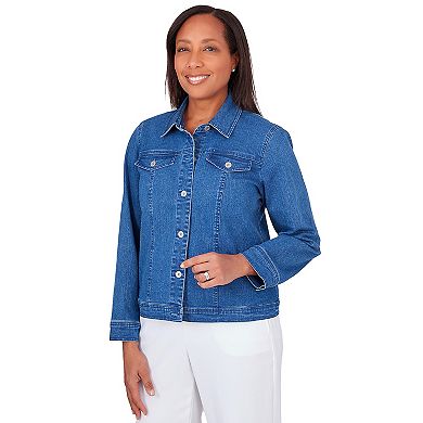 Petite Alfred Dunner Classic Fit Denim Jean Jacket