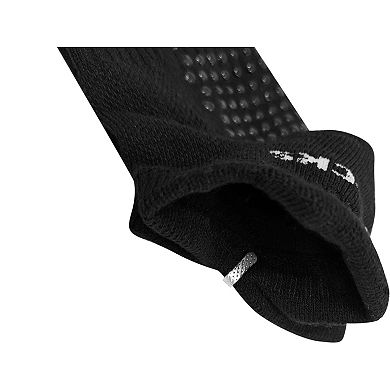 Black Resin Dots Pattern Non Slip Yoga Pilates Gym Exercise Socks Pair