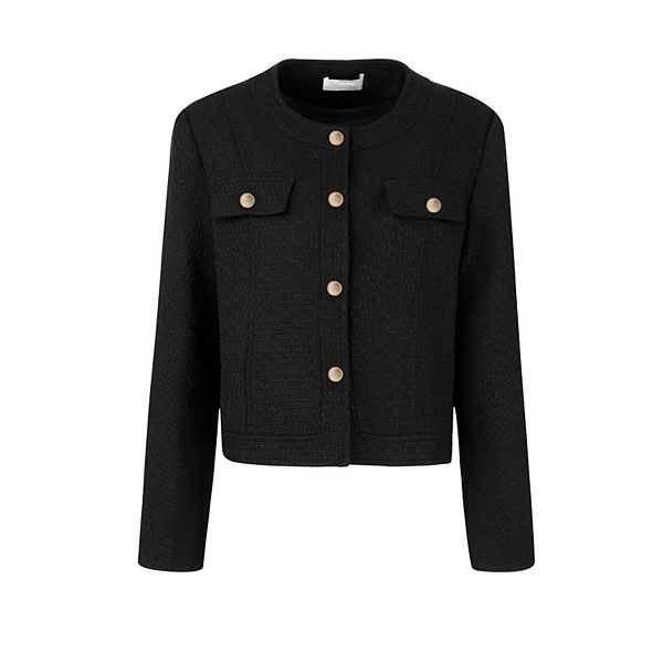 ★KHAKIPOINT★ Antique Crop Tweed Jacket black P00000ZE ♥KHAKIPOINT♥ Antique Crop Tweed Jacket black (KHAKIPOINT