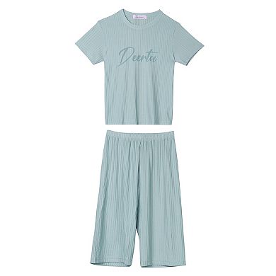 Kids' Sleepwear Short Sleeve With Capri Pants Letters Family Pajama Sets