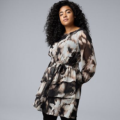 Plus Size Simply Vera Vera Wang Short Holiday Dress