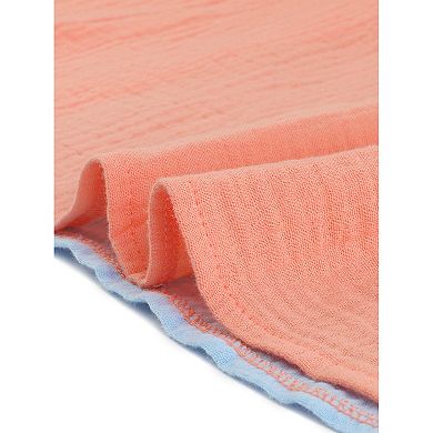 Women's Color Block Button Down Short Sleeves Shirt Blouses