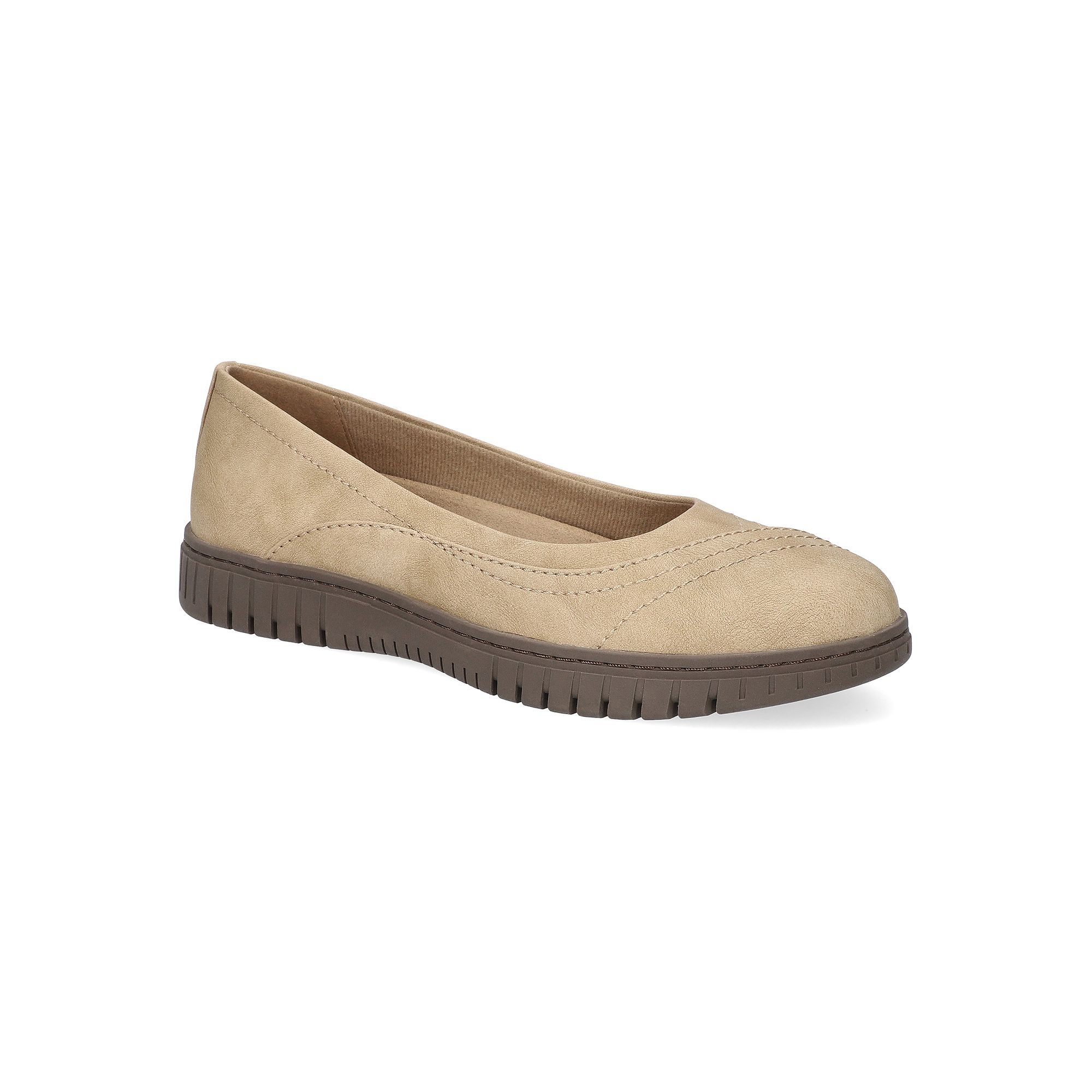 Easy Street Cosma Womens Comfort Flats, Size: 6 XW, Natural