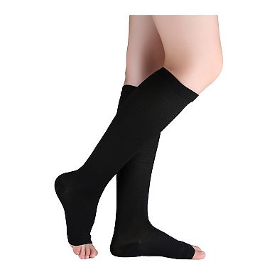 Unisex Toeless Compression Socks Knee High Breathable High Stretchy