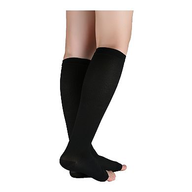 Unisex Toeless Compression Socks Knee High Breathable High Stretchy