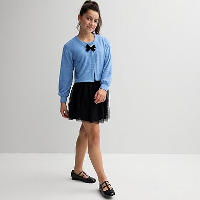 Girls 7-16 Self Esteem 2-Piece Long Sleeve Cardigan & Tank Top Set