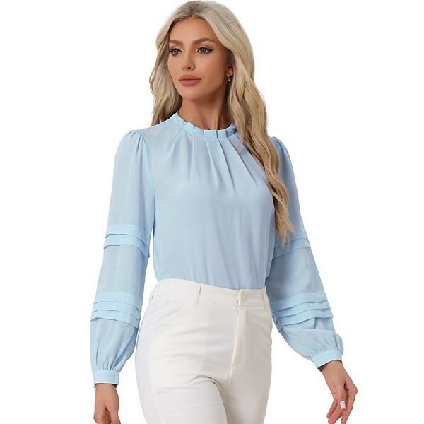 Long Sleeve Solid Color Regular Blouse esl5191