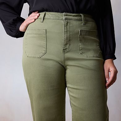 Plus Size LC Lauren Conrad Super High Rise Plus Denim Trousers