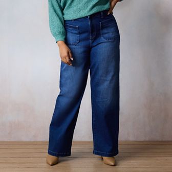 Plus Size LC Lauren Conrad Super High Rise Plus Denim Trousers