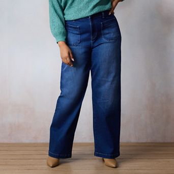 Plus Size LC Lauren Conrad Super High Rise Plus Denim Trousers