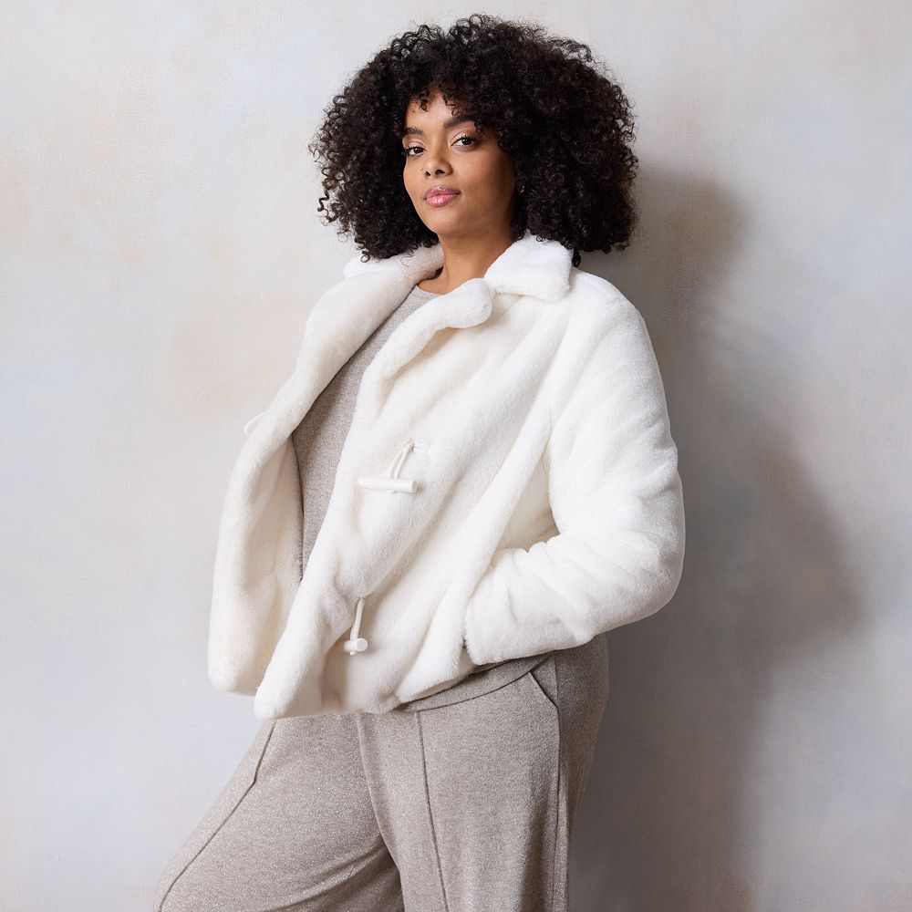 Plus Size LC Lauren Conrad Faux Fur Toggle Jacket
