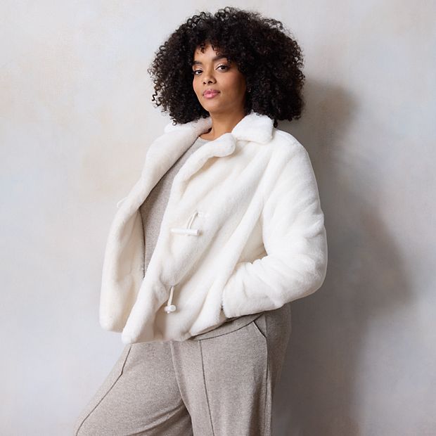 Plus Size LC Lauren Conrad Faux Fur Toggle Jacket