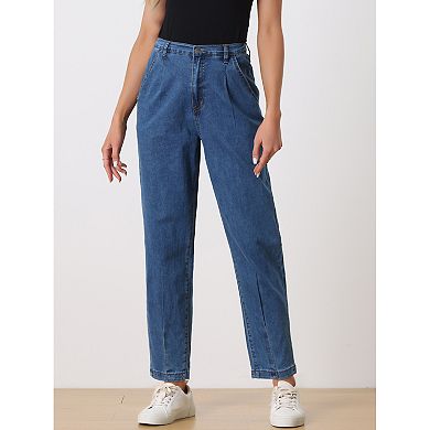 Women's Taper Jeans High Elastic Waist Casual Denim Joggers Pants