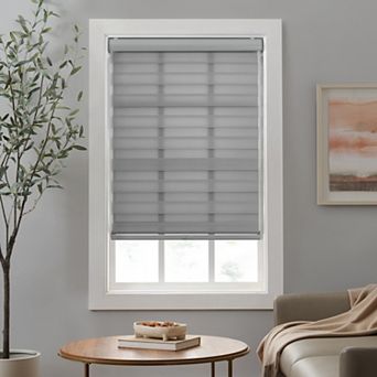 eclipse Zebra Dual Layer Light Filtering Cordless 1 Window Curtain Panel