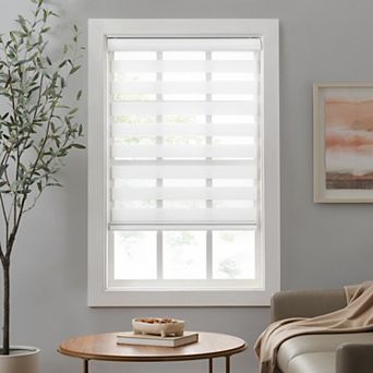eclipse Zebra Dual Layer Light Filtering Cordless 1 Window Curtain Panel