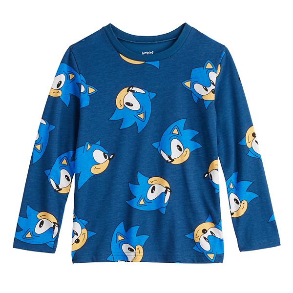 Boys 4-12 Jumping Beans® Allover Sonic the Hedgehog Print Long Sleeve T-Shirt - Navy (7)