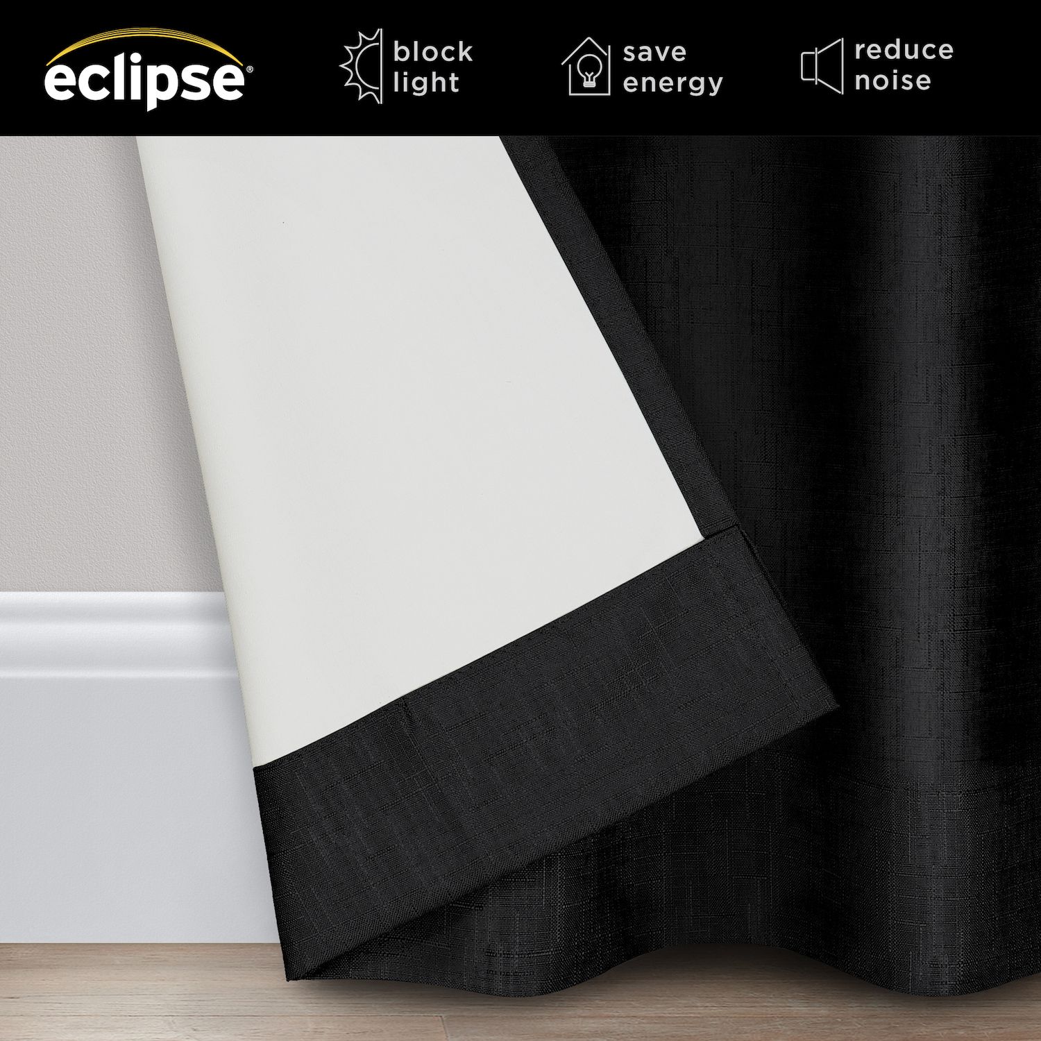 Eclipse Kendall Kids Thermaback Blackout 42 x 95 Curtain Panel in White