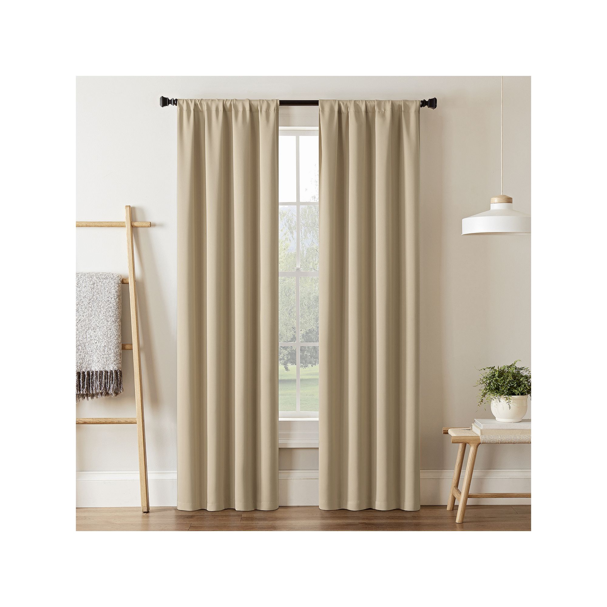 eclipse Darrell Thermaweave Blackout 1 Window Curtain Panel, Wheat
