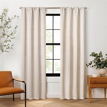 eclipse Naya Blackout Geometric Thermaweave Rod Pocket 1 Window Curtain Panel