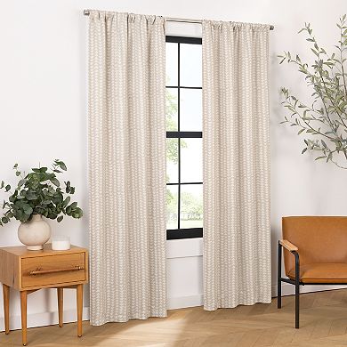 eclipse Naya Blackout Geometric Thermaweave Rod Pocket 1 Window Curtain Panel