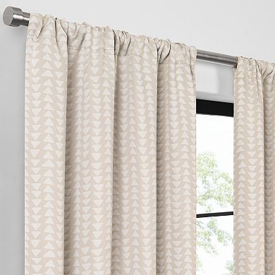 eclipse Naya Blackout Geometric Thermaweave Rod Pocket 1 Window Curtain Panel