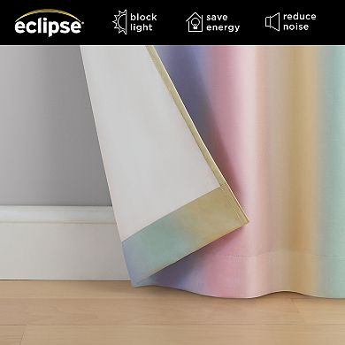 eclipse Kids 100% Blackout Rainbow Ombre 1 Window Curtain Panel