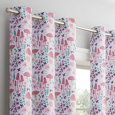 eclipse Kids 100% Blackout Mushroom Printed 1 Window Curtain Panel