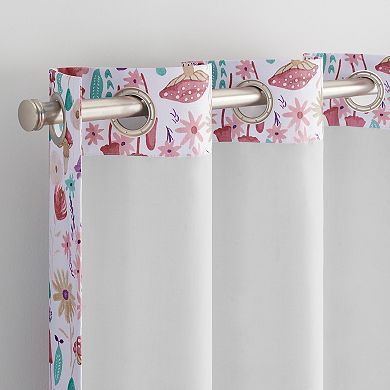 eclipse Kids 100% Blackout Mushroom Printed 1 Window Curtain Panel