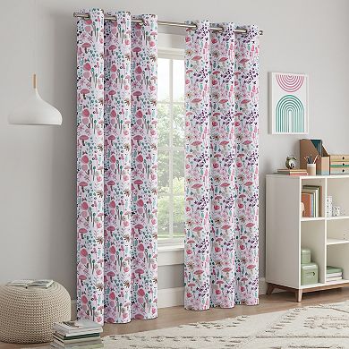 eclipse Kids 100% Blackout Mushroom Printed 1 Window Curtain Panel