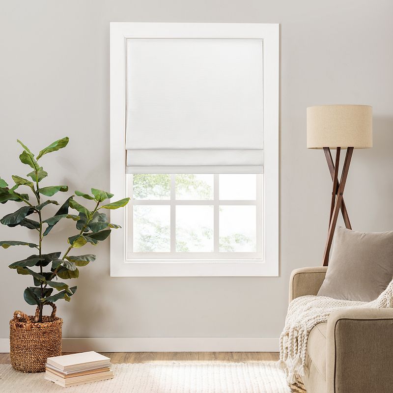 Eclipse Lane Cordless Roman Shades for Windows  Room Darkening  35 in Wide x 64 in Long  White