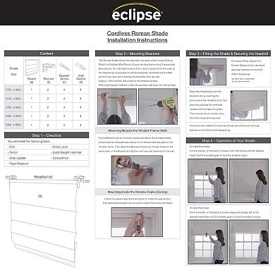 eclipse Kylie Cordless 100% Blackout Window Roman Shade