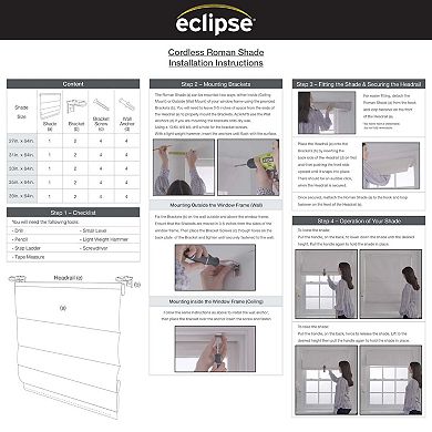 eclipse Darien Ogee 100% Blackout Cordless Roman Shade