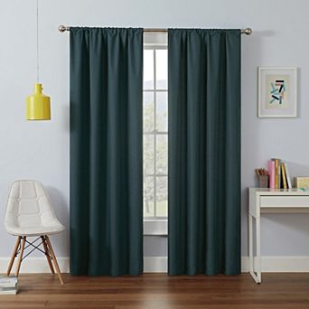 eclipse Kendall Modern Teal Blackout 1 Window Curtain Panel