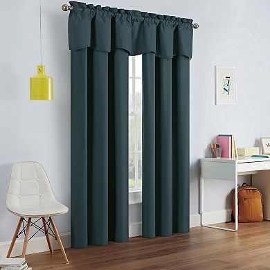 eclipse Kendall Solid Teal Scalloped 1-Panel Window Valance