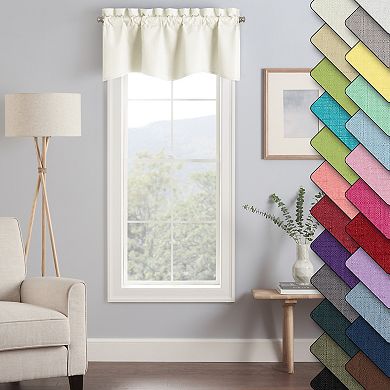 eclipse Kendall Solid Teal Scalloped 1-Panel Window Valance