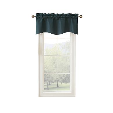 eclipse Kendall Solid Teal Scalloped 1-Panel Window Valance