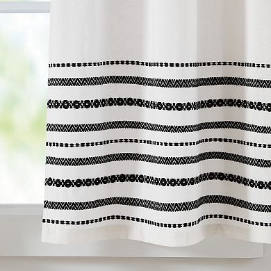 Curtainworks Global 3-Piece Striped Valance & Window Tier Set 