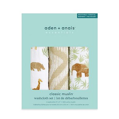 aden + anais essentials 3-pk Cotton Muslin Washcloths