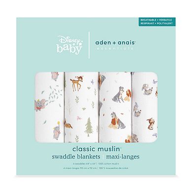 Disney Charcters 4-pk Cotton Muslin Swaddles by aden + anais