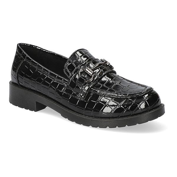 Easy Street Witney Comfort Women's Loafers - Black Croco (7)