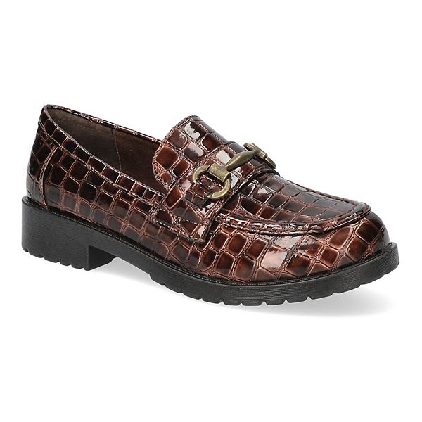 Easy Street Witney Comfort Women's Loafers - Brown Croco (8)