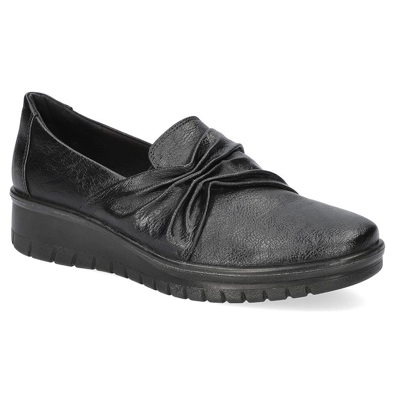 Easy Street Women's Faith Comfort Bow Detail Slip-on Shoes, Size: 7.5, Black